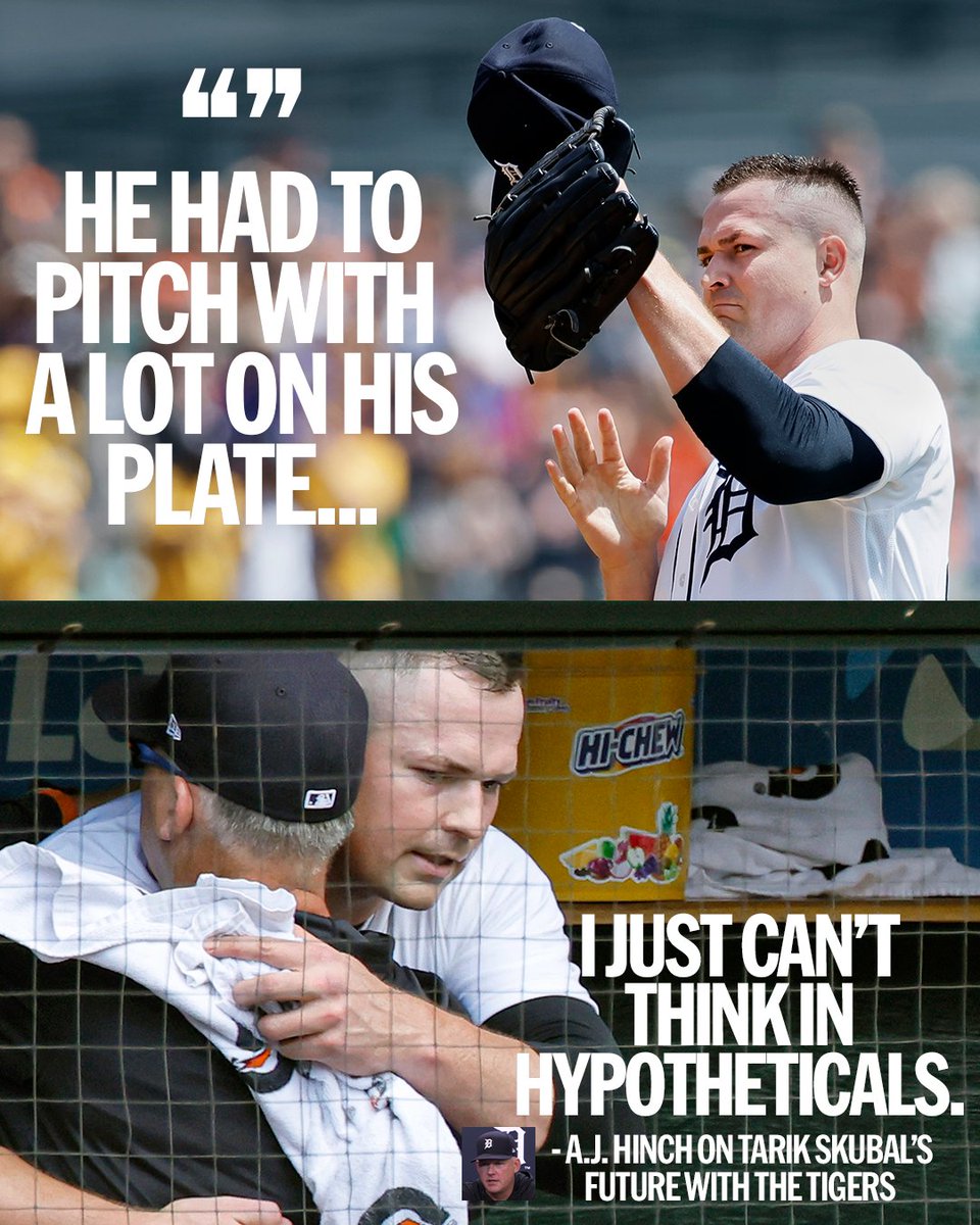 "He had to pitch with a lot on his plate..." Tigers skipper A.J. Hinch reacts to Tarik Skubal's outing and the back-to-back Cy Young winner's potential future in Detroit.