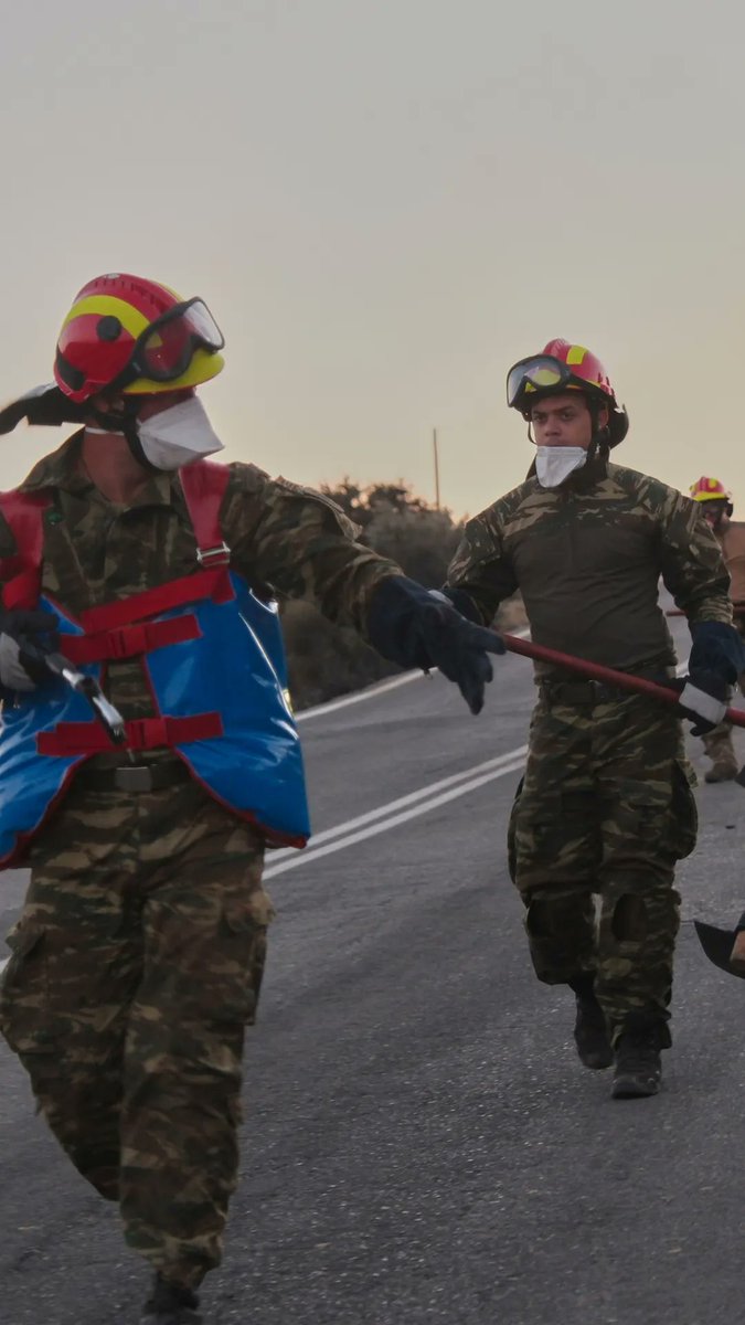 Two firefighters have died in a wildfire that broke out Wednesday on the southern Greek island of Crete, the fire department said. A third firefighter also died Wednesday outside the fire perimeter, after tackling a separate blaze in Greece’s southern Peloponnese region.