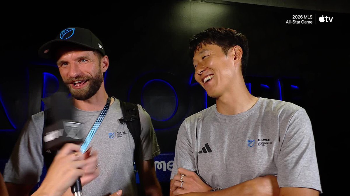 Did we just become best friends? 🤗 Thomas Müller and Sonny are all smiles 😄 📺 Apple TV (8pm ET): // MLS All-Star Game pres. by Chime