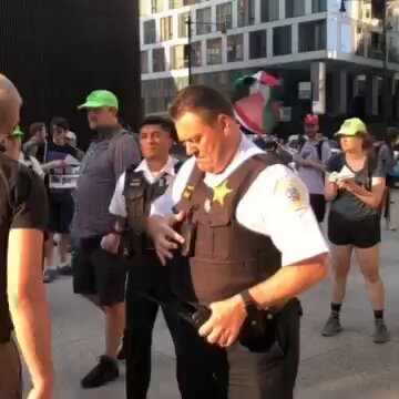 Yesterday, a small group of anti-Trump protesters gathered outside Trump Tower, carrying Palestinian and Iranian flags. During the demonstration, one of the protesters was taken into custody by CPD.