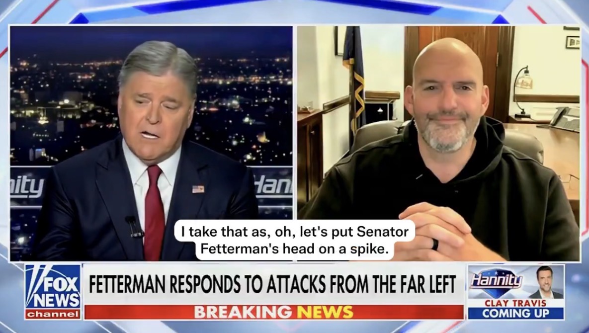 John Fetterman doesn’t hold back on the DSA: “That wasn’t parody, this wasn’t Portlandia.” Fetterman: “As a Democrat, I, I just can’t ever defend these people. And then when you look at, at that woman in Wisconsin, I mean, if I’m, if I’m running for the governor with her as a Democrat, I’d be losing my mind. I mean, I’m losing to, to total crazy pants, and I, and now, like, I’ve, I’ve watched her in some of her views, you know, whether it’s in Wisconsin or whether in Michigan now, you know, these are the people that are winning elections across the, this country, and I think I’m probably one of the few Democrats that’s willing to call it out, you know? And I, I watched that, that interview on your network where the co-chair of DSA— They saying, “Well, we gotta abolish the presidency, the Pentagon, the Senate, the presidency, and abolish the police and the border.” And, and now that wasn’t parody, this wasn’t Portlandia.”
