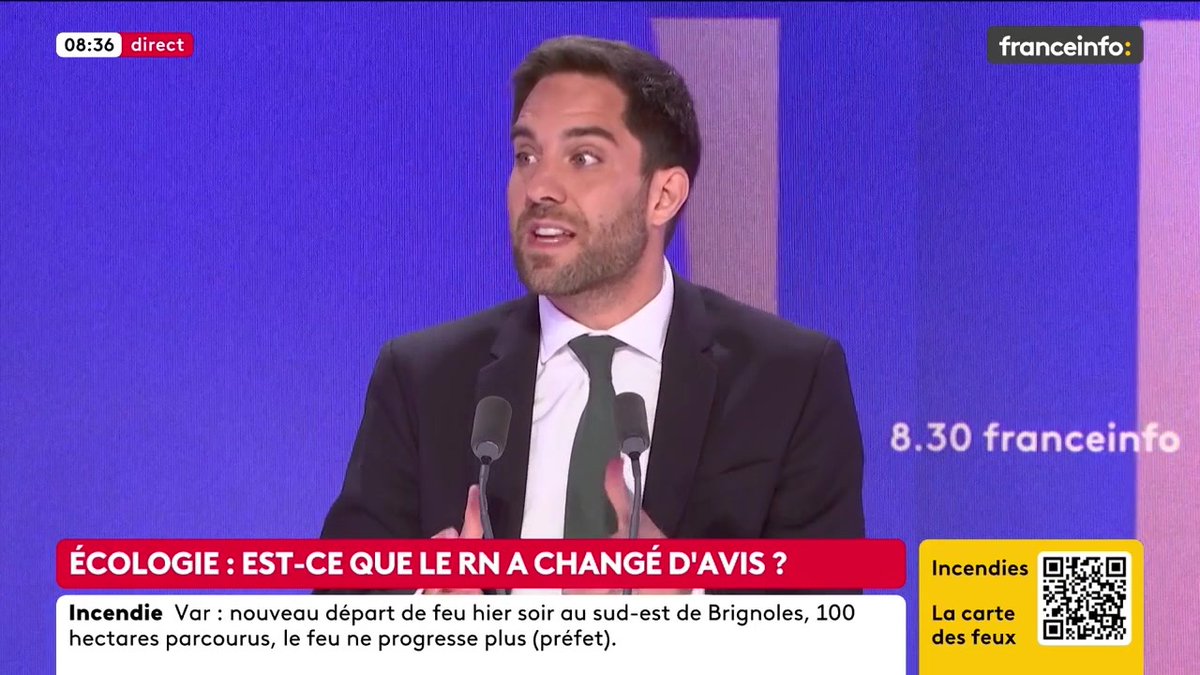 🔴 Incendies et priorité donnée à l’écologie ? ➡️ "Il y a une accélération qui nous force tous à se dire qu’il faut mettre le paquet", dit Thomas Ménagé, député RN du Loiret Suivez le live ⤵