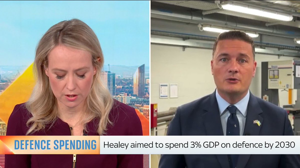🗣️'I'm not asking you to set out how you're going to fund it. I'm asking, do you believe in the target that we should be spending 3% by 2030?' - Sophy Ridge Wes Streeting: 'Let's say for argument’s sake that I said yes - the next question will be how will you fund it?