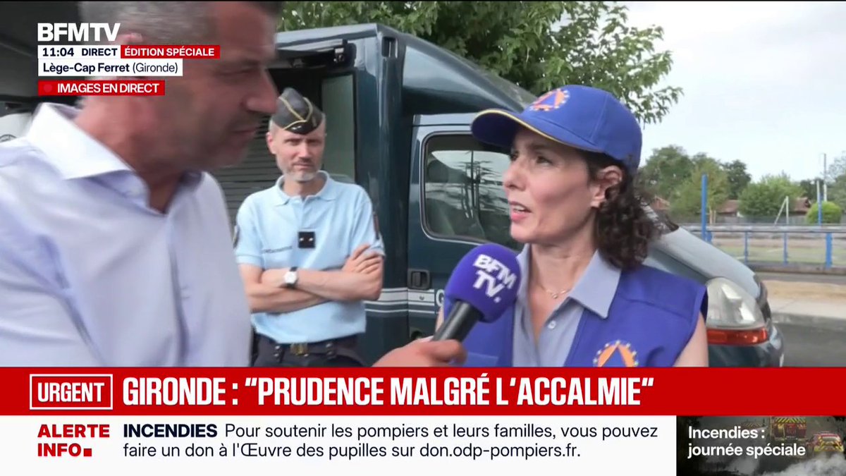 Incendie en Gironde: la commissaire européenne à la coopération internationale en déplacement à Lège-Cap-Ferret "par solidarité"