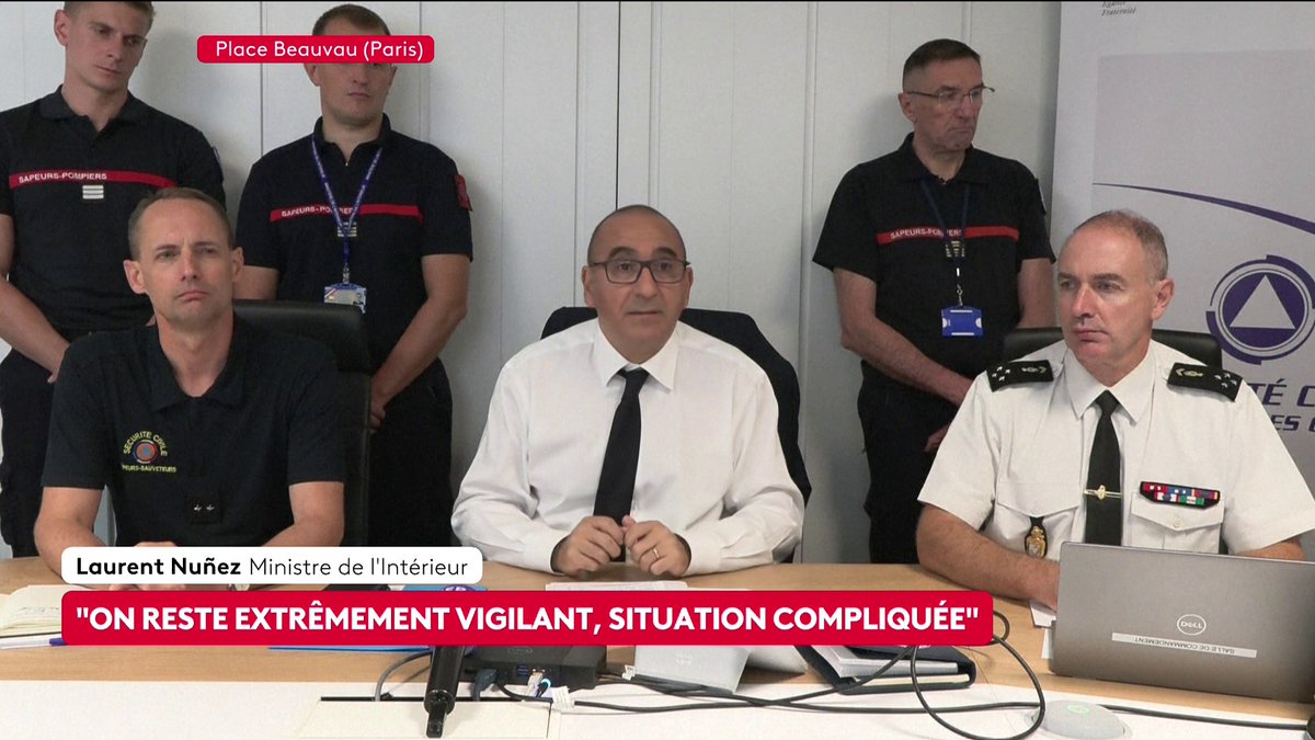 🔴 🗣 Incendie en Gironde : Laurent Nuñez annonce que sept lanceurs d'eau de la police nationale seront engagés contre les flammes. Ces véhicules sont normalement utilisés dans le cadre des manifestations. #canal16