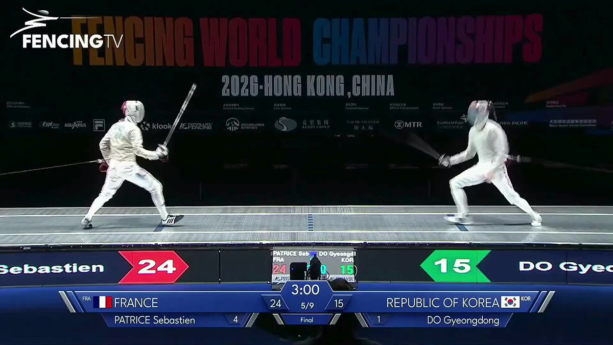 CHAMPIONS DU MONDE 🥇 20 ans après, l’équipe de France masculine de sabre est de retour au sommet ! Rémi Garrigue, Jean-Philippe Patrice, Sébastien Patrice et Maxime Pianfetti ont dominé les champions olympiques sud-coréens en finale (45-31) 🤺