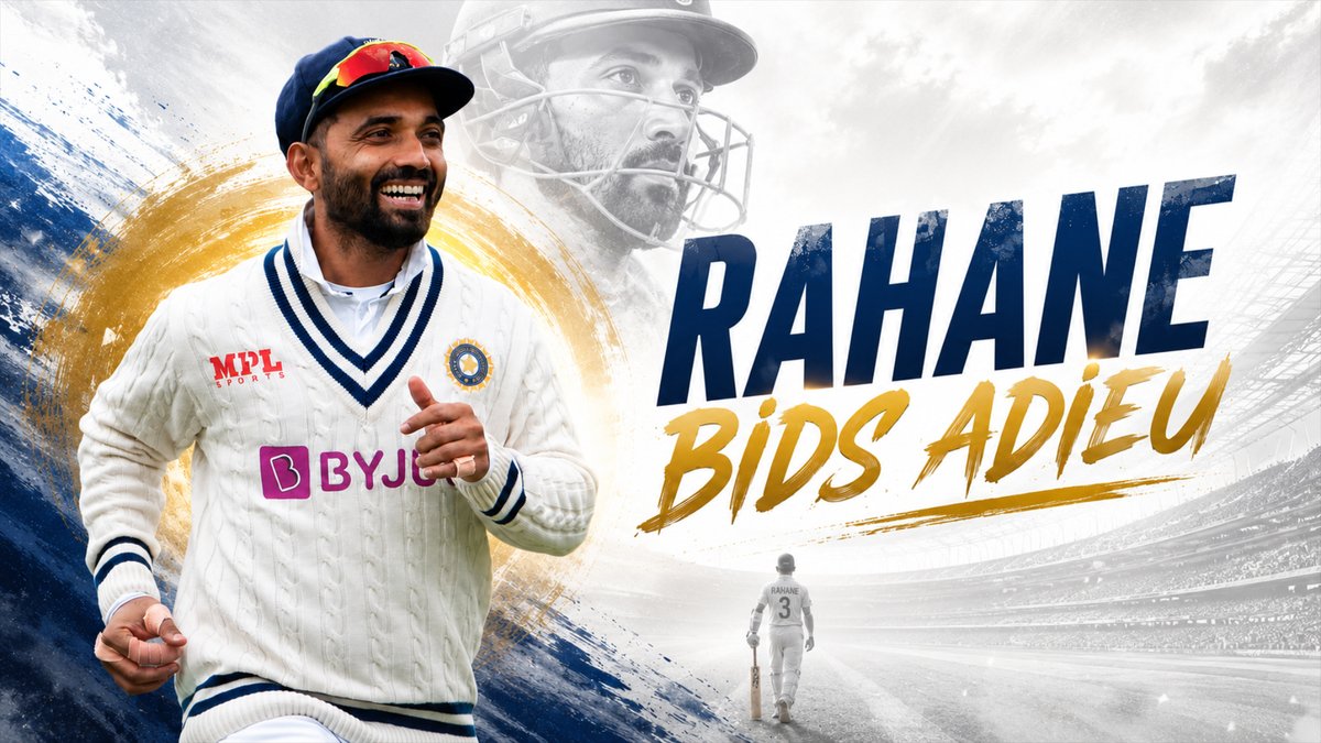 '𝐂𝐚𝐩 𝟐𝟕𝟖 𝐬𝐢𝐠𝐧𝐢𝐧𝐠 𝐨𝐟𝐟' 🧢 Former India captain Ajinkya Rahane retires 🏏 Here's looking back at his storied career ⬇️