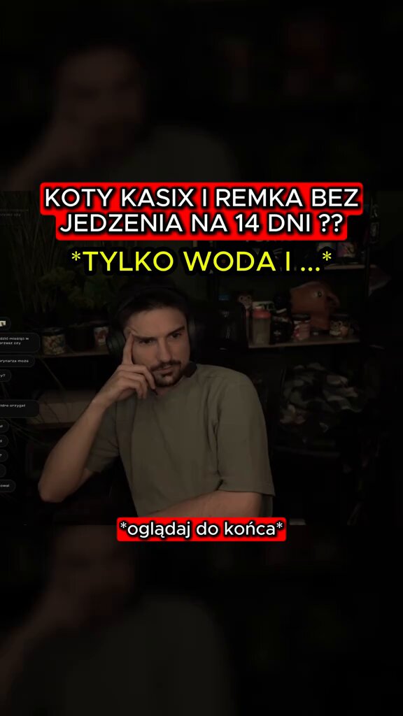 Remsua pochwalił się jak radzą sobie ich koty podczas, gdy ich nie ma w domu przez długi czas: "Kto się kotami zajmuje? No nikt. My zostawiamy koty na takie dwa tygodnie, to na luzie same w domu. One mają tak, że... teraz zostawiliśmy właśnie na dwa tygodnie, to po prostu tydzień przed są na takiej tak zwanej diecie polowej, czyli mają bardzo dużo jedzenia, a później te dwa tygodnie to żyją na takim wiesz, że... no jak w naturze. My traktujemy koty, że jak w naturalnym środowisku, że po prostu nic nie polują, no bo nie mają przecież co upolować, nie? Więc jedyne co, no to one sobie wtedy leżą na tym co zjadły, mają tylko wodę plus chowamy im takie jakieś małe smaczki gdzieś w jakieś... za kanapę, telewizor, że muszą znaleźć, dodatkowo polować. I tak dwa tygodnie..."
