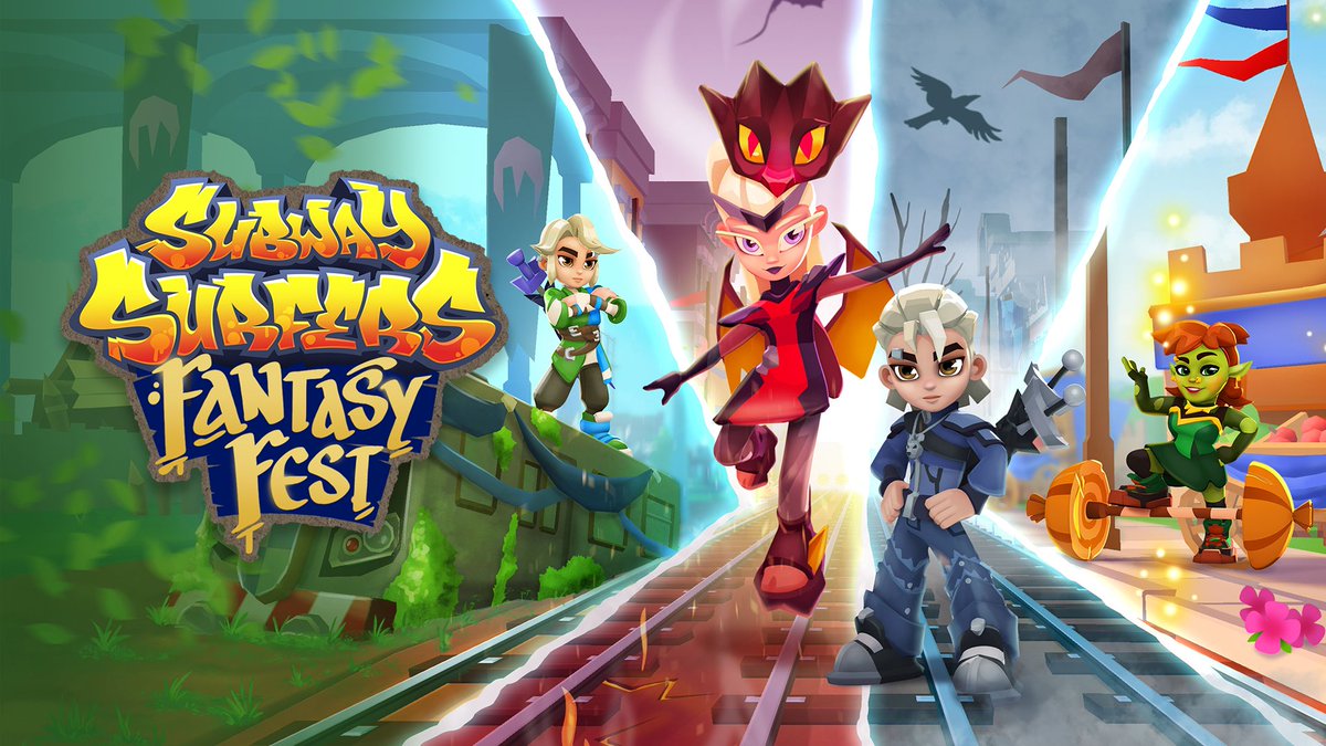 It’s time for FANTASY FEST! 🧚 Join our crew on an adventure where the only limit is your imagination🔮 Say hi to our two new magical characters: Runa & Darko and Wolf 🧝♀️🐉 Dress for success with our brand new outfits: Wolf: Hero of Rain and Hélène: Ogrepower🌲⚔️ Surf through this fantasyland with three new boards: Vulkarion, Silver frame and Forest Force 🌋 This update runs from 3rd of August to 23rd of August ✨ #subwaysurfers