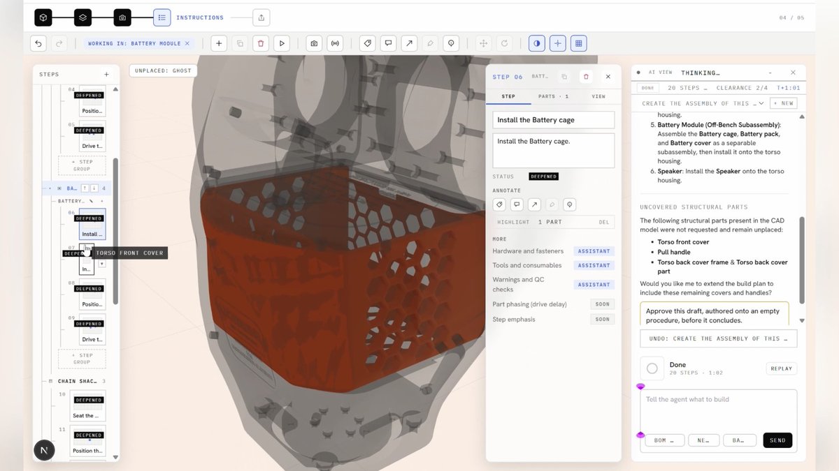 Models are getting good with CAD Playing around with geometric reasoning for assembly sequences.