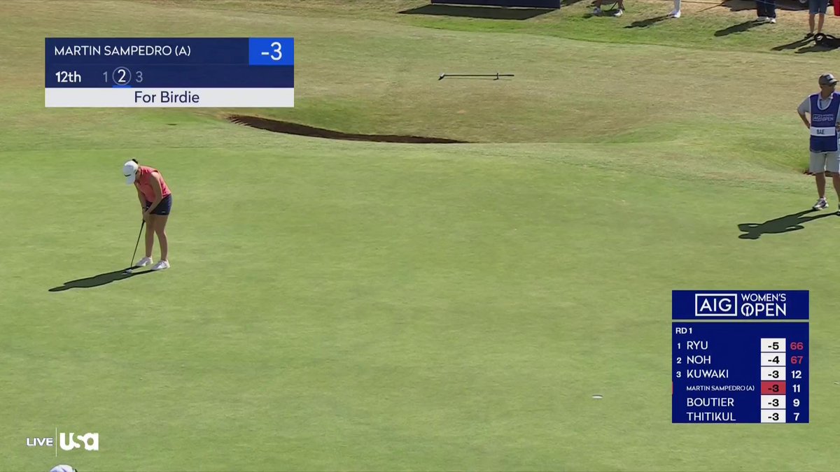 Paula Martin Sampedro (a) sinks her third straight birdie to surge into T-2 at the AIG Women’s Open 🐥 📺 USA Network
