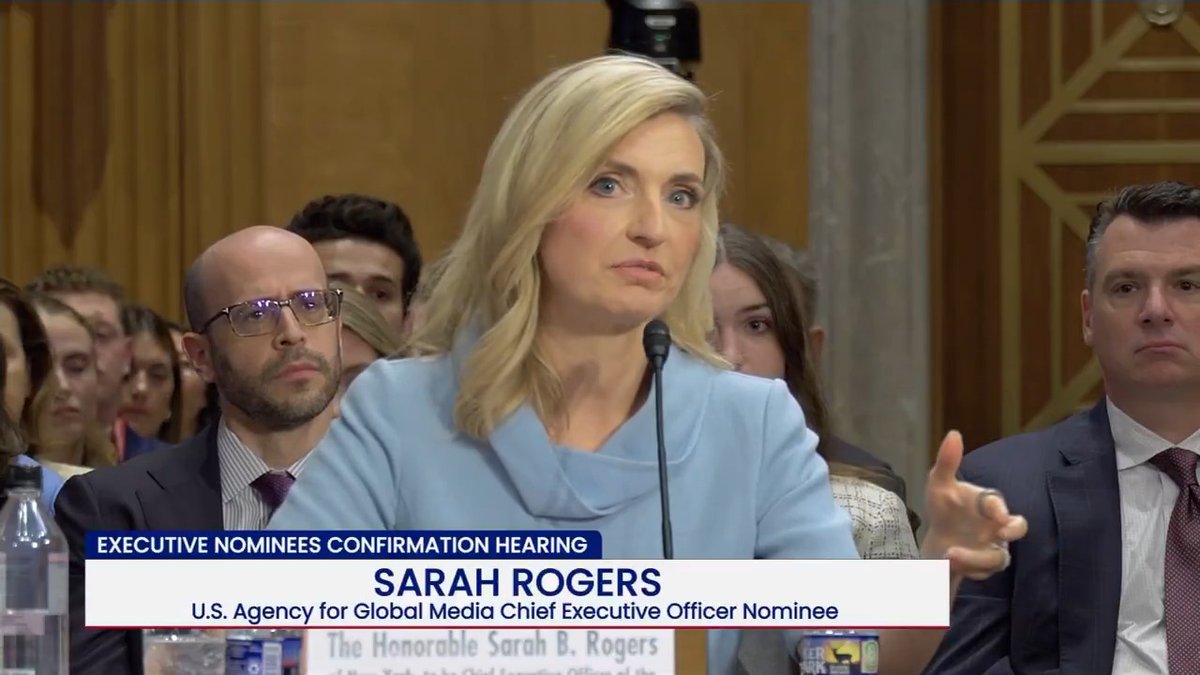.Chris Murphy 🟧: "That does sound like you're saying that a grantee who's critical of an allied government would lose funding. That's the opposite of free speech." Sarah Rogers: "The speech isn't free. It's being paid for by the tax payer to support American foreign policy."