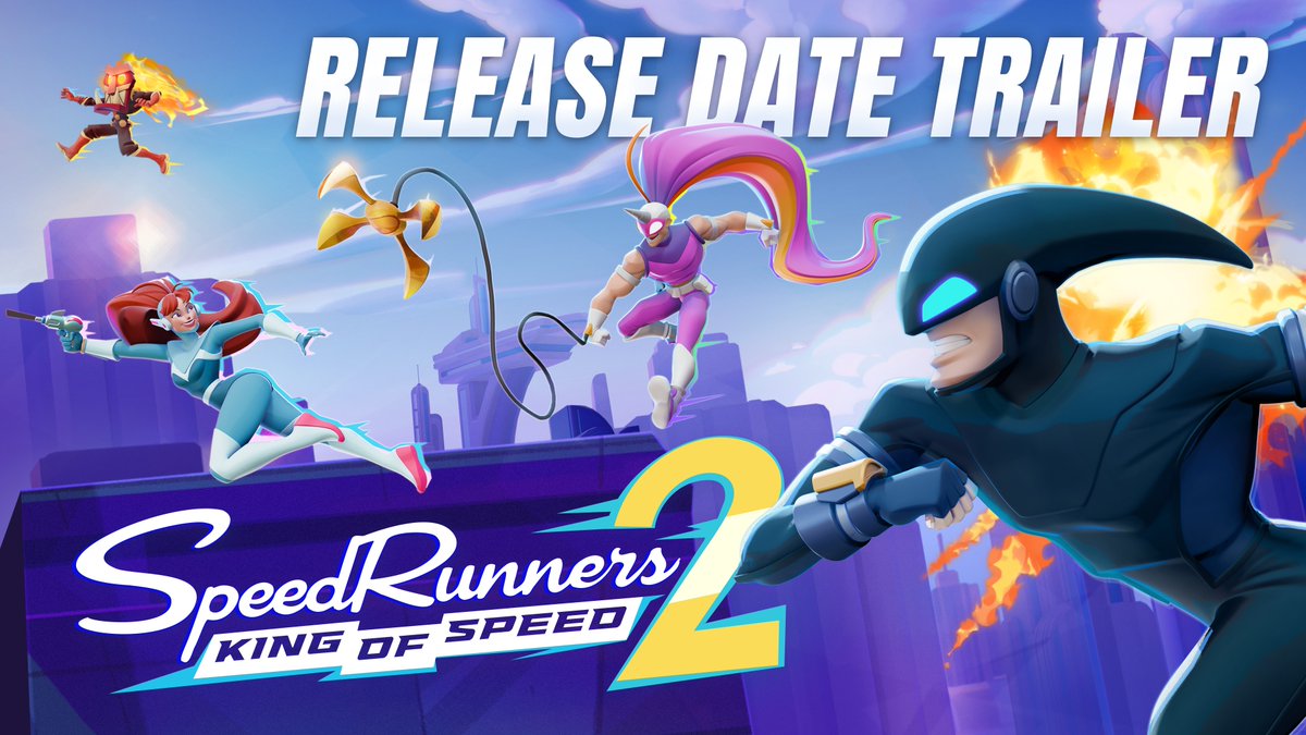 SpeedRunners 2 releases on September 3🏁 - Crossplay: PC/ Xbox Series/ PS5/ Switch (up to 8 players online) - Local multiplayer - Both new and OG runners, items, maps & modes - Upgraded visuals & netcode Wishlist: