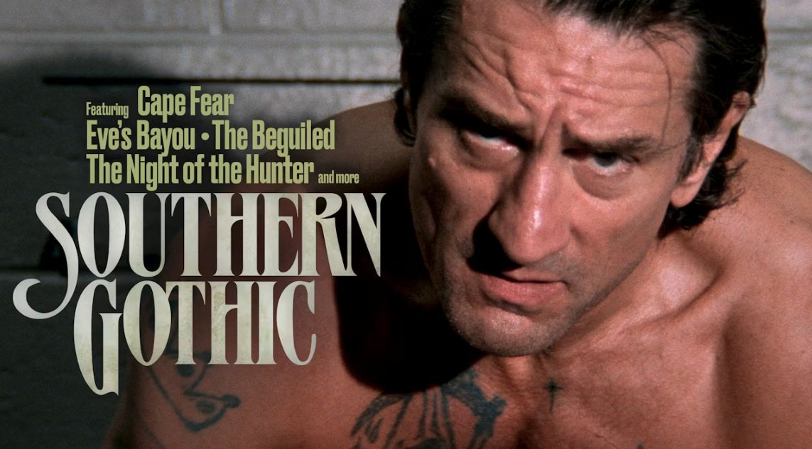 Southern Gothic ❤️🔥 Coming to the Criterion Channel on August 1! Set against the decaying grandeur of the American South, these sweltering sagas of family secrets, repressed desires, and twisted love are steeped in the region’s vibrant folklore and haunted history. This selection of southern-gothic greats abounds in the eccentric characters and eerie atmosphere that define the genre.