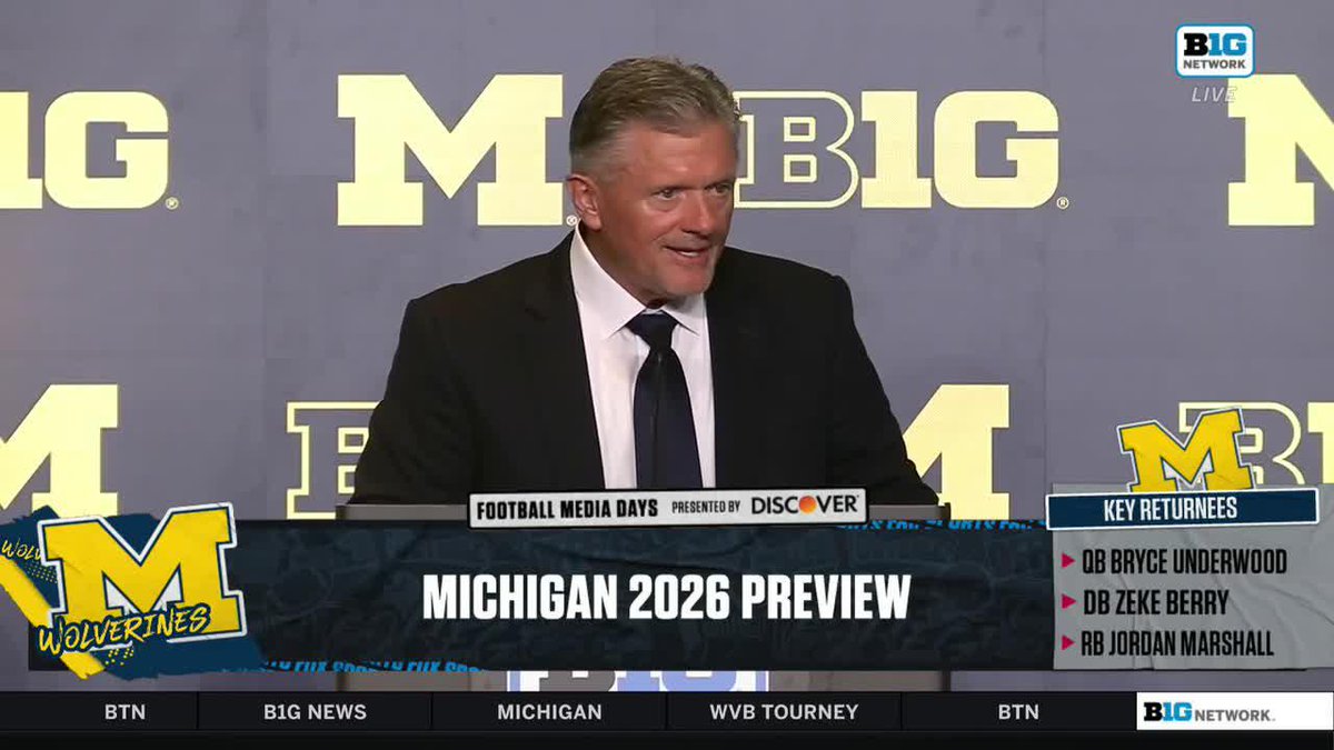"We as coaches, and in particular coach Jason Beck our coordinator, feel very good about where he is." HC Kyle Whittingham on the progress of Michigan Football QB Bryce Underwood 👇