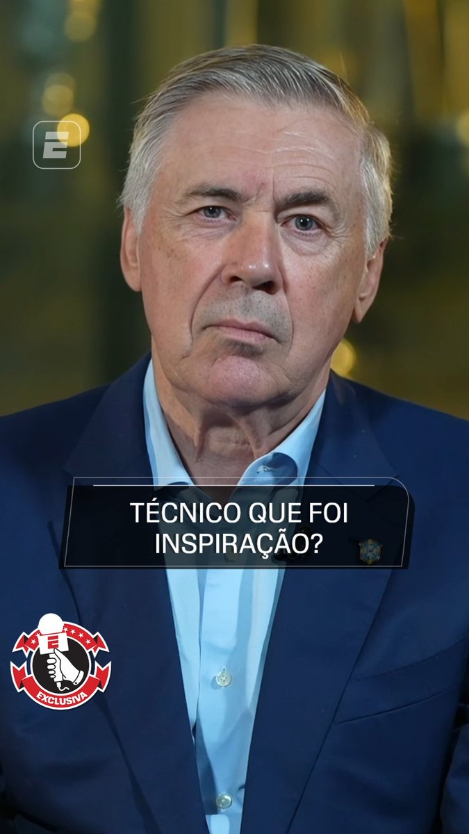 Ancelotti respondendo perguntas da ESPN: • Técnico que foi sua inspiração? SACCHI • Jogador que gostaria de ter trabalhado? TOTTI • Quem surpreendeu nos treinos da Seleção? RAYAN • Jogador do Brasileirão que gostaria de convocar e ainda não teve chance? NINGUÉM • Jogador que naturalizaria para jogar pelo Brasil? NINGUÉM • Técnico do Brasileirão que mais gosta de acompanhar? ABEL FERREIRA 🎥 ESPN Brasil