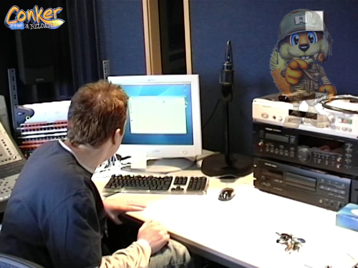 Conker: Live & Reloaded's marvellous fuzz launching on XBOX Backward Compatibility on PC last week led to Steve Burke unearthing this recording session for the 2005 game, featuring young Robin Beanland's own marvellous fuzz! Enjoy this rare peek behind the curtain...