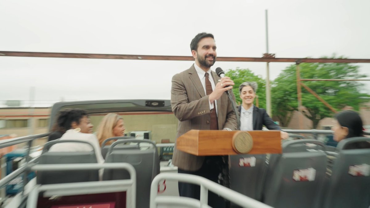 Mayor Mamdani gives New Yorkers a tour of future affordable housing sites while riding a double decker bus