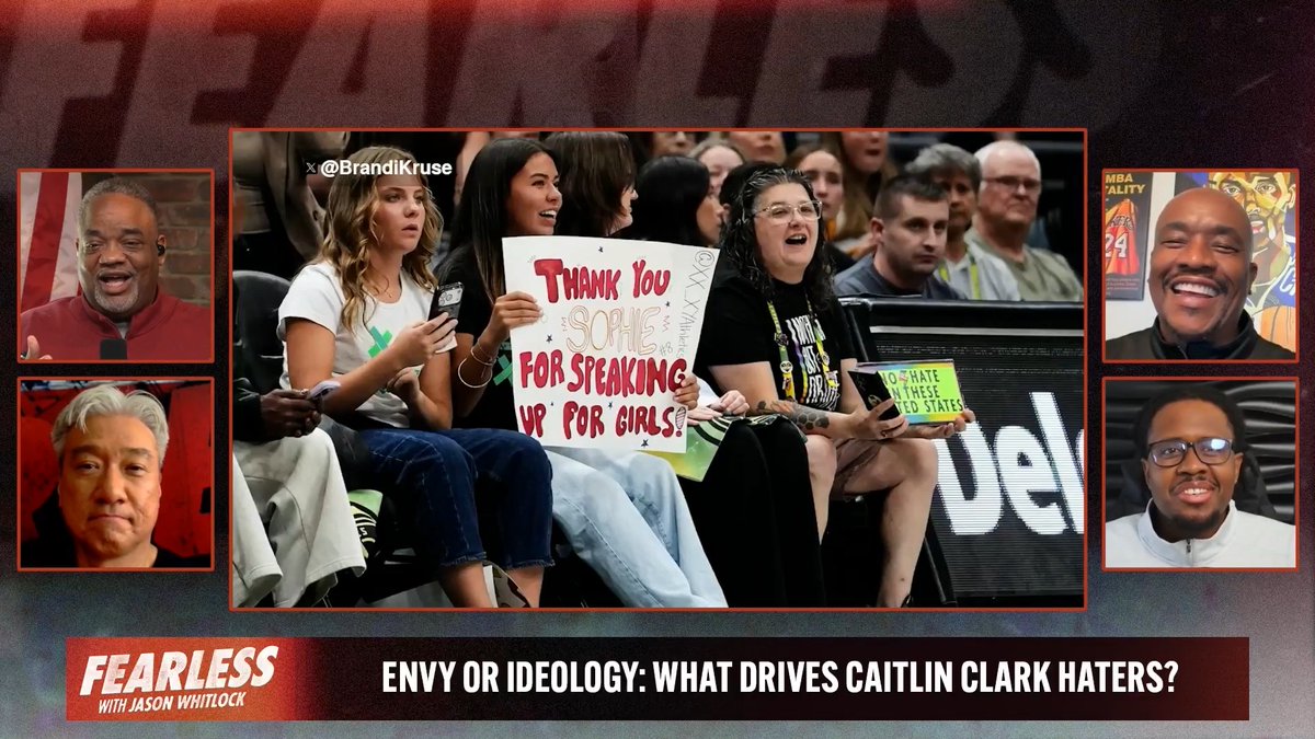 Two teenage girls were holding a sign thanking Sophie Cunningham at the Fever vs. Storm game in Seattle on Tuesday night. Just a few seats over, a crazy-looking woman holding a counter-protest sign, all courtside? Staged.