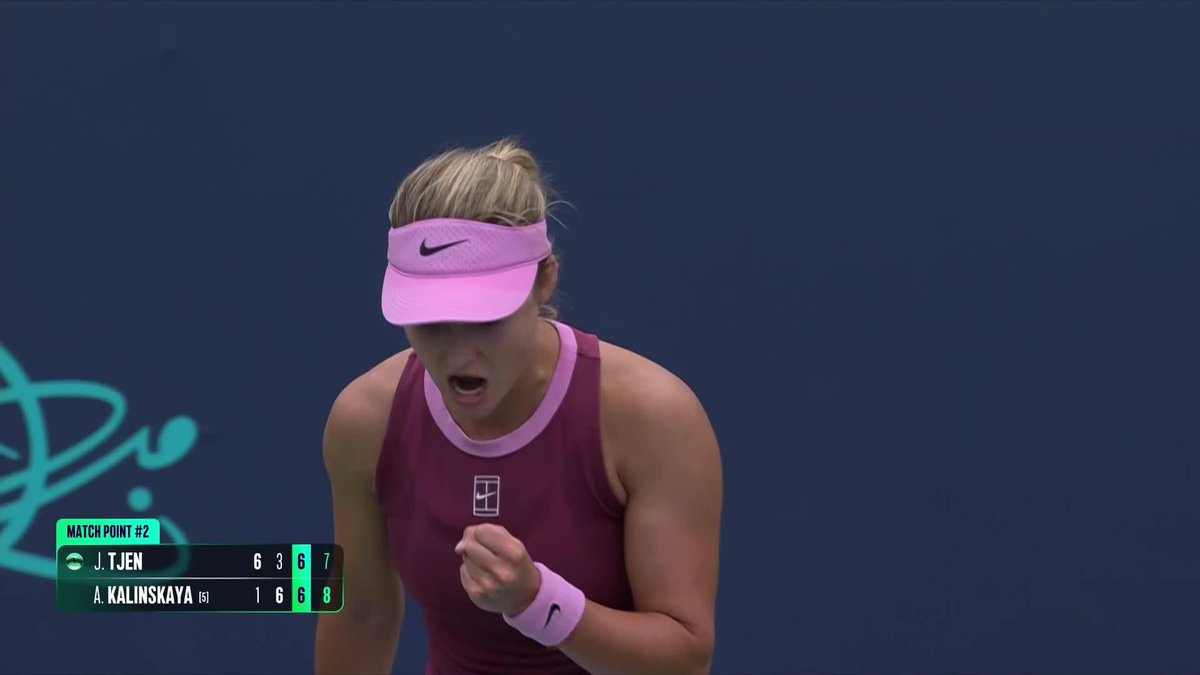 Total Resilience 😤 Anna Kalinskaya defeats Tjen 1-6, 6-3, 7-6(7) to advance to quarterfinals! #MubadalaDCOpen