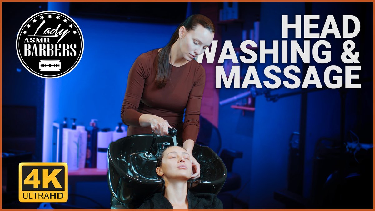 There's nothing like a scalp massage during hair wash 🧖♀️ Adel delivers pure ASMR calm. #ASMR #LadyBarber #ScalpMassage #BarberMassage #Relaxation