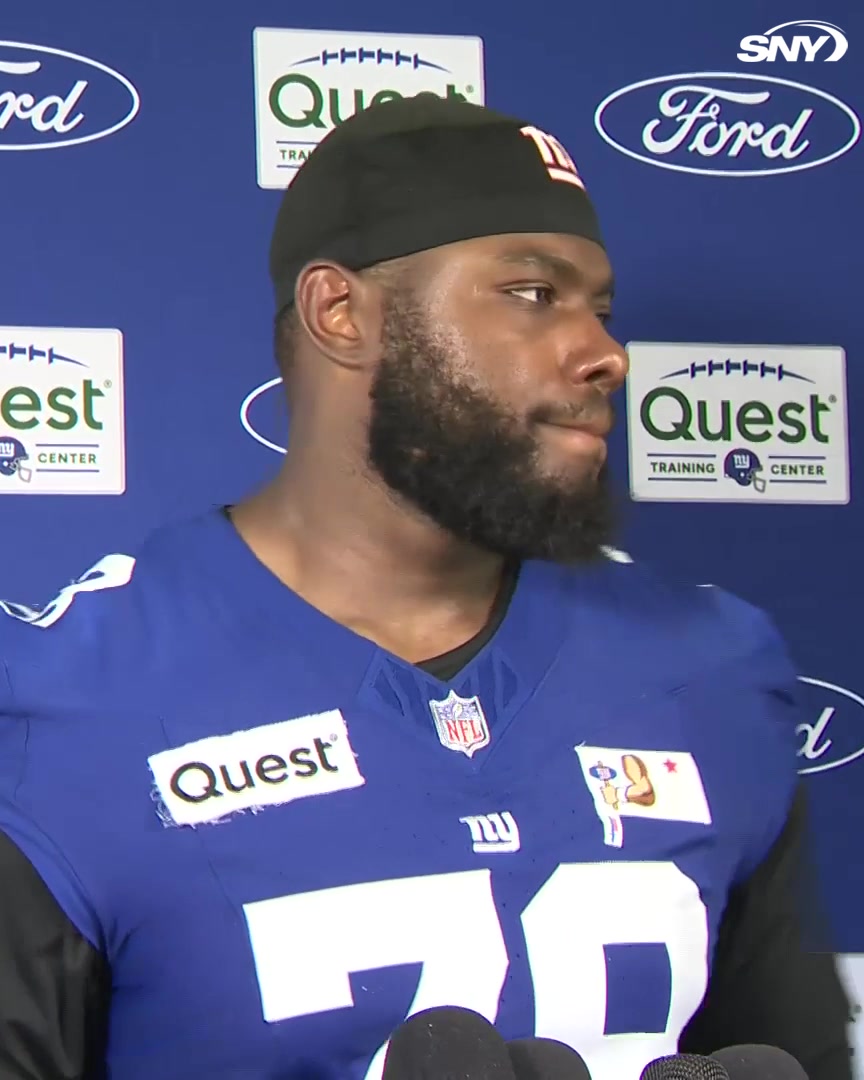 Andrew Thomas was asked about talking back-and-forth with Abdul Carter at practice today: "That's all defenders. They make one play and they're the best" 😂