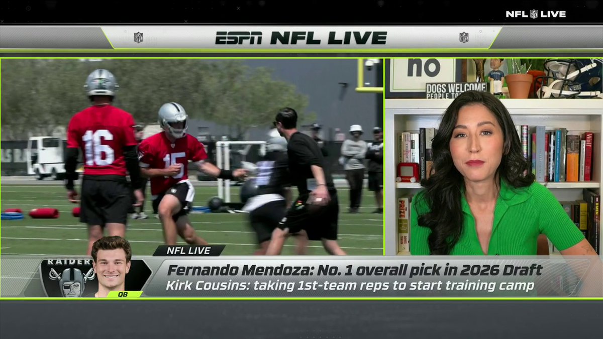 "I think that [Fernando Mendoza] is going to play earlier then ... people expect." —Mina Kimes on when Mendoza might make his NFL debut 👀