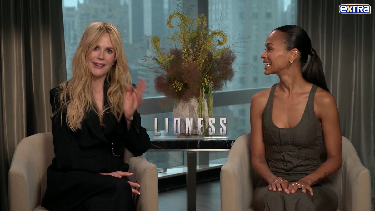 Nicole Kidman talks "multitasking" filming #Lioness with parenting two teenage daughters and why she's able to "compartmentalize" with her character Kaitlyn.