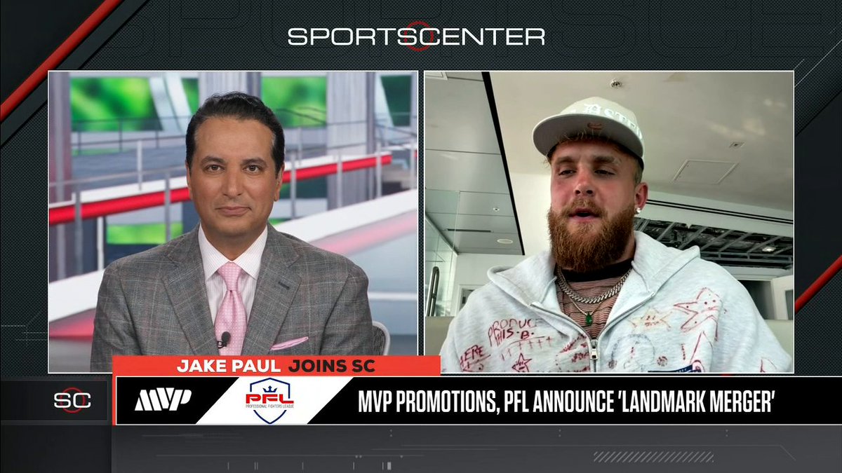 "We've always put fighters first, that's been our ethos. Now we're going to continue to be able to do that on a bigger level." Jake Paul joins SportsCenter and speaks on the PFL and MVP - Most Valuable Promotions merger 🥊
