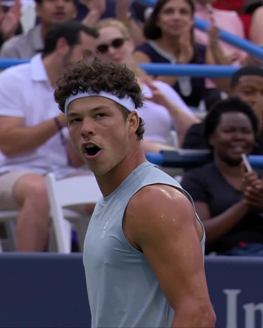 Break point saved in Shelton style 😤 Ben Shelton #MubadalaDCOpen