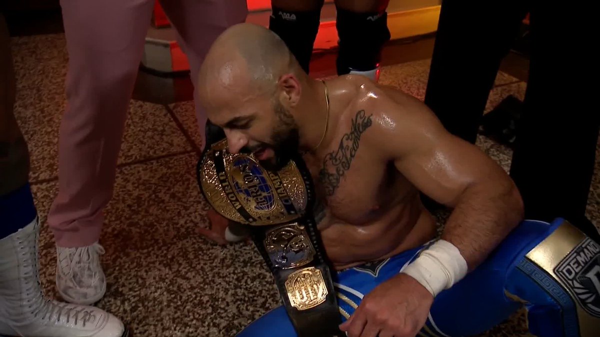 "Who in the blue hell do you guys think that you are?" #AEW World Trios Champions The Demand (Lightskin Kingpin, B I S H O P K A U N 🇨🇲 & Toa Liona) accept the challenge of Hangman Adam Page & Brodido for next week's #AEWGrandSlam Mexico! Watch #AEWCollision LIVE on TNT & HBO Max