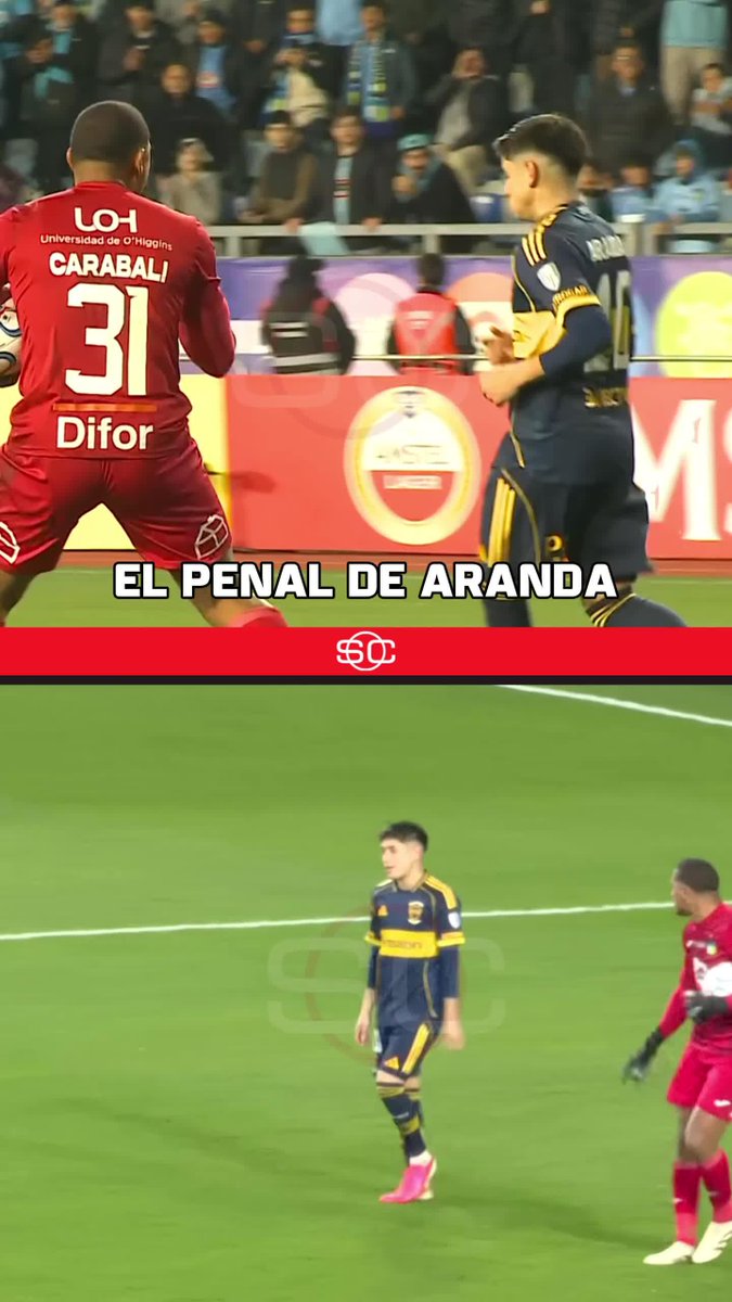 El penal de Aranda, desde el campo de juego: la picó, pero no salió como esperaba...