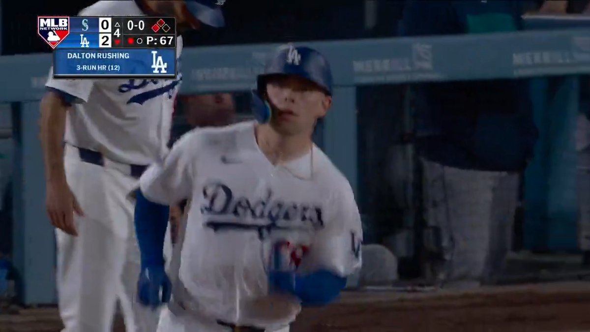 Dalton Rushing clobbers a three-run home run to right field! 💥 #MLBNShowcase presented by @Goodyear