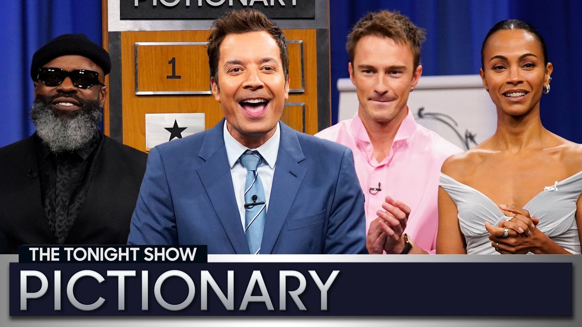 .Zoe Saldana & Jimmy go head-to-head with Drew Starkey & Black Thought in a game of Pictionary! ✏️ #FallonTonight