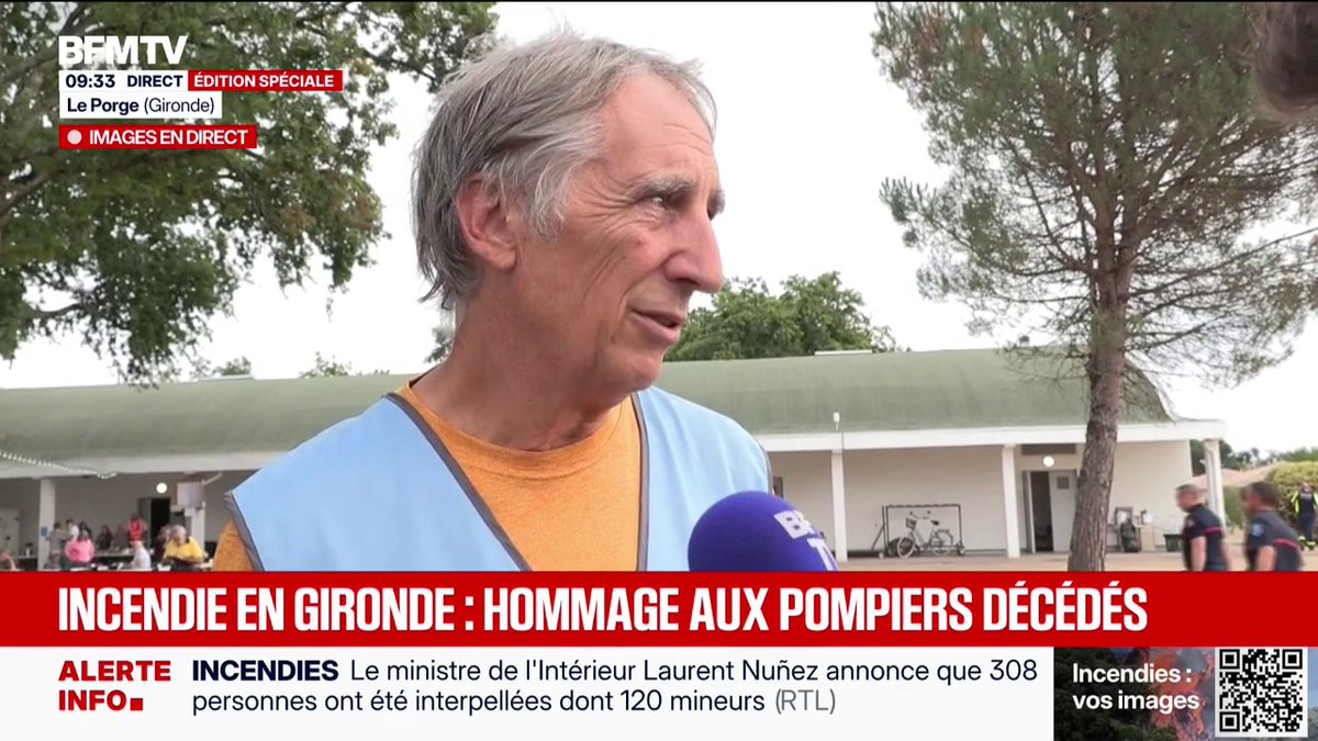 "C'est important de rendre hommage à ces deux jeunes qui sont décédés sur les incendies", confie le maire du Porge, en Gironde
