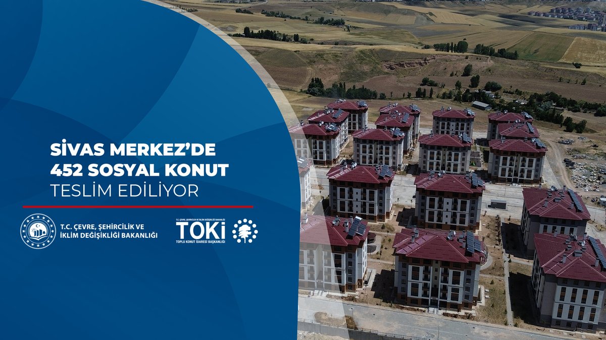 🏘️ Sivas Merkez Yapı Mahallesi'nde 4️⃣5️⃣2️⃣ sosyal konut inşa ettik. 🗓️ 2️⃣7️⃣ Temmuz - 1️⃣4️⃣ Ağustos 2️⃣0️⃣2️⃣6️⃣ tarihleri arasında hak sahiplerine teslim ediliyor. 🍀 Dinlenme, spor, oyun ve yeşil alanları barındıran bu projeyle vatandaşlarımız yeni bir yaşam alanına kavuştu. 📌 Teslim programı için👇