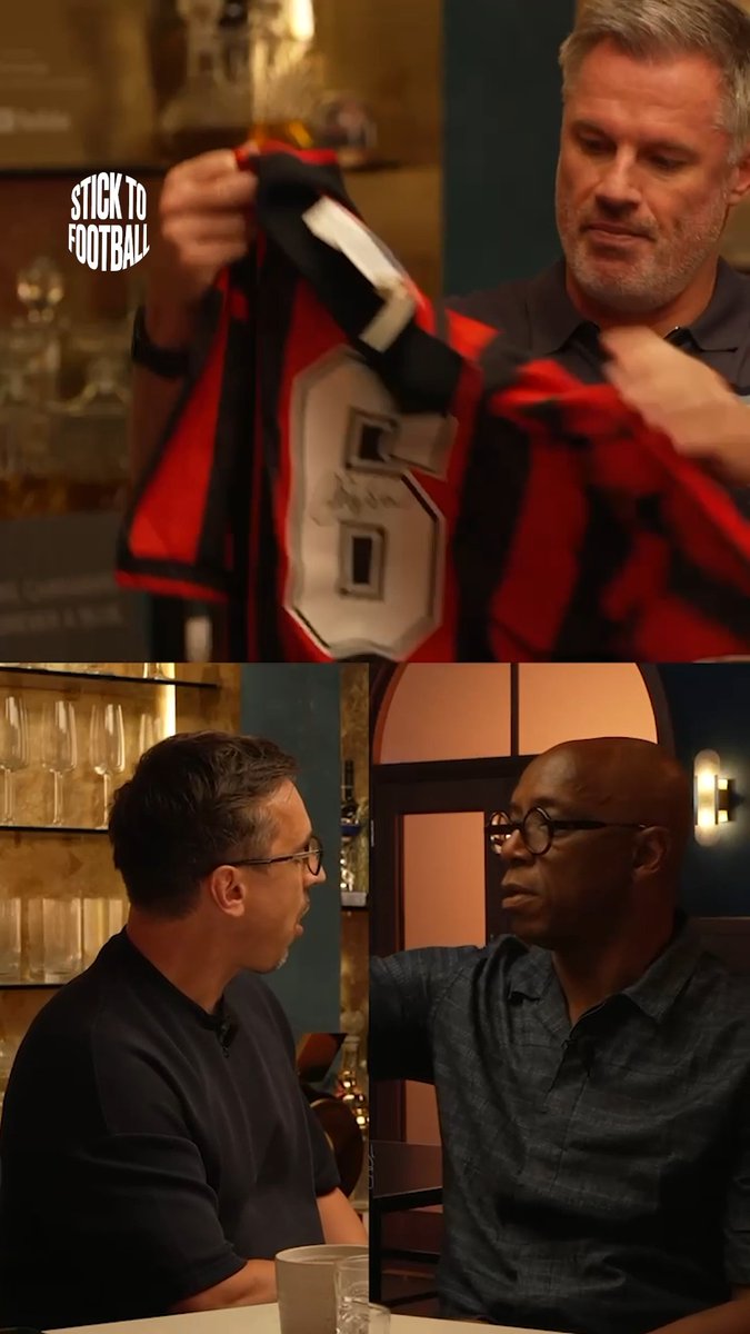Remembering the legendary Franco Baresi. ❤️ Jamie Carragher brought one of his most treasured football shirts into the Stick to Football studio as he paid tribute to one of the game's greatest defenders.