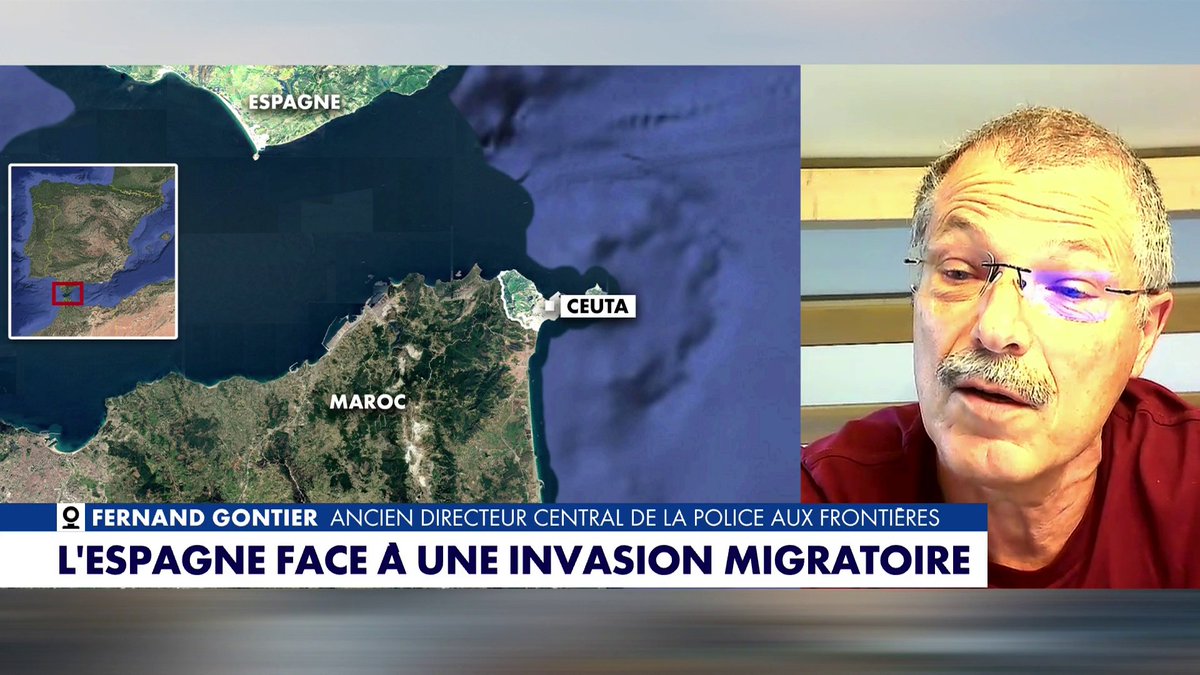 «On peut considérer qu'une partie des migrants arrivés à Ceuta va transiter vers les territoires français», considère Fernand Gontier, ancien directeur central de la police aux frontières, dans #MidiNews Toute l'info est à retrouver sur