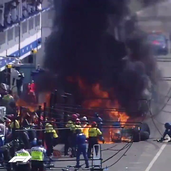 On this day in 1994, Jos Verstappen's car suffered a huge fire during a pit stop Luckily, no one was seriously injured