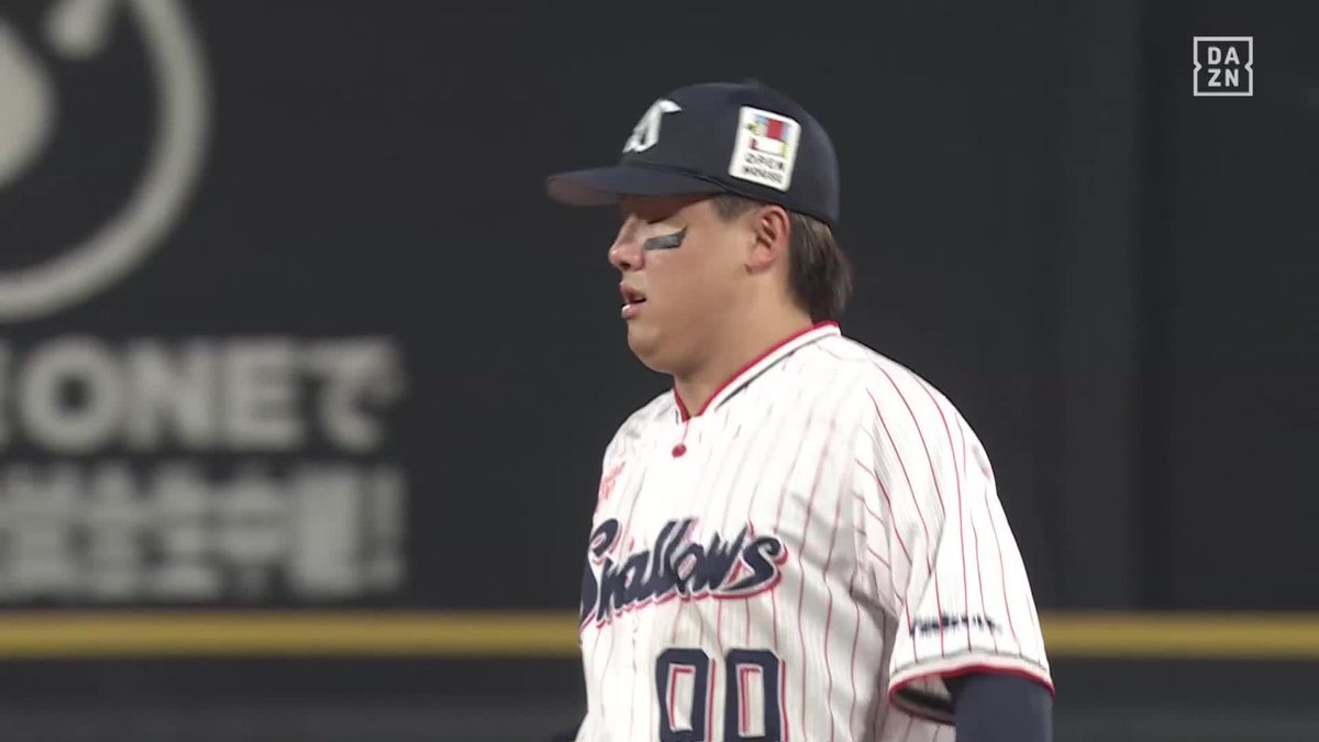 見事な連携 赤羽由紘がダイビングキャッチ 奥川恭伸もきっちりベースカバー ⚾️ヤクルト×阪神 #swallows #だったらDAZN