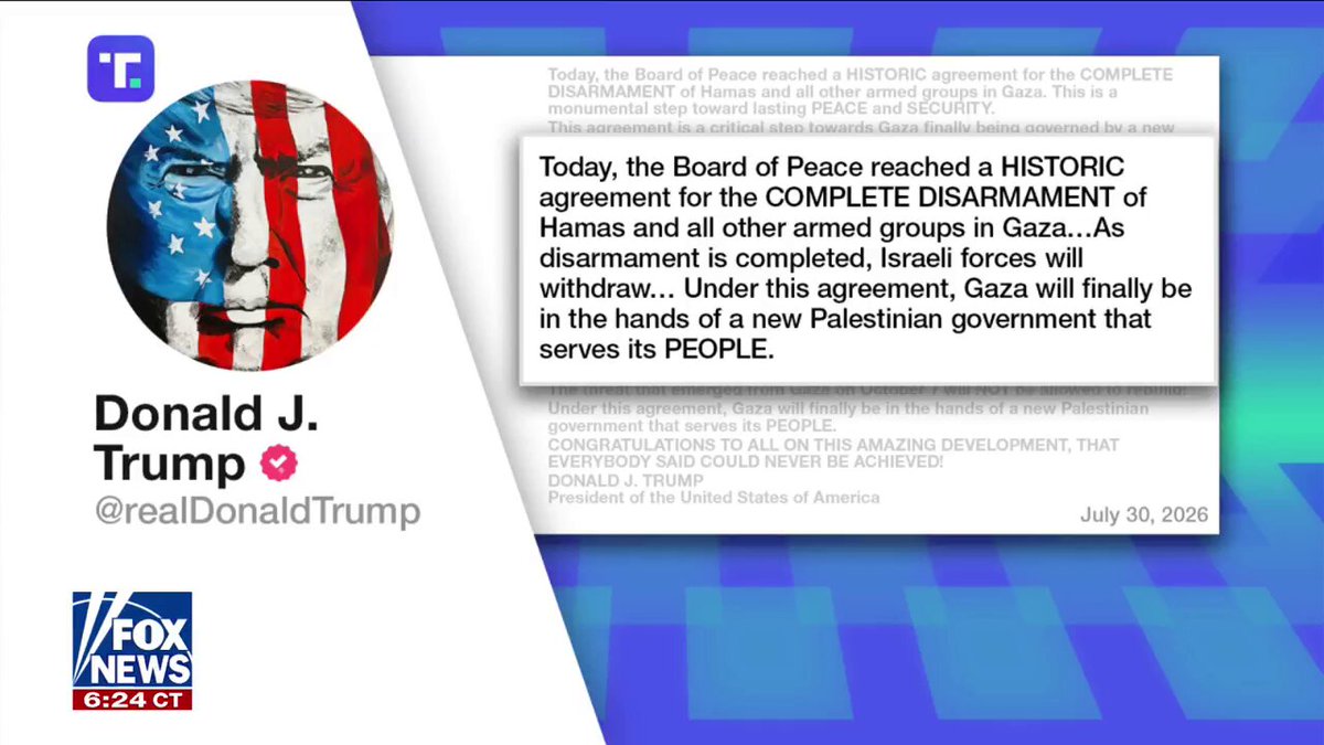 Trump announces next phase of Gaza peace deal Jack Keane