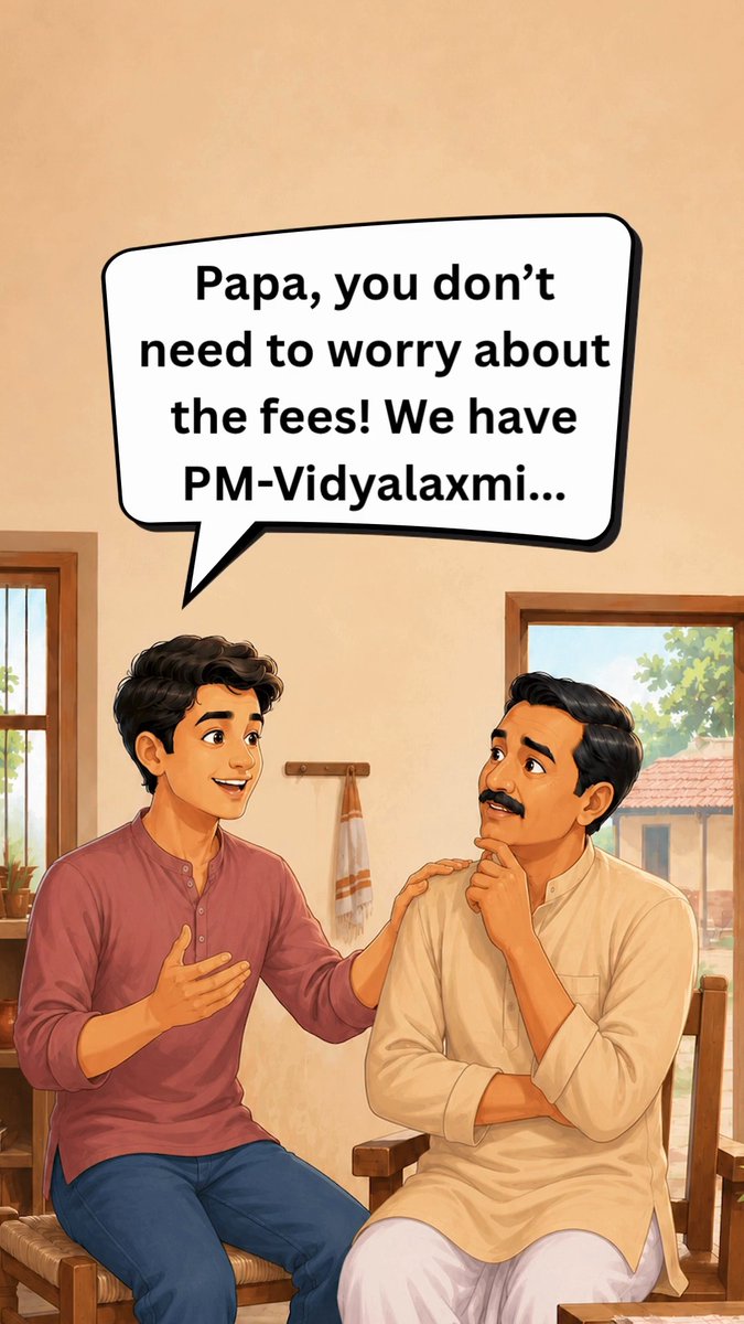 Dream BIG, we'll SUPPORT you! 🎓 With PM-VidyaLaxmi, education becomes accessible and affordable...Because every student deserves a fair chance.✨ 𝐕𝐢𝐝𝐲𝐚𝐫𝐭𝐡𝐢𝐲𝐨𝐧 𝐤𝐞 𝐥𝐢𝐲𝐞 𝐕𝐢𝐝𝐲𝐚𝐥𝐚𝐱𝐦𝐢! 📚 #PMVidyalaxmi PMO India Narendra Modi Pralhad Joshi Ministry of Information and Broadcasting PIB India DD News All India Radio News