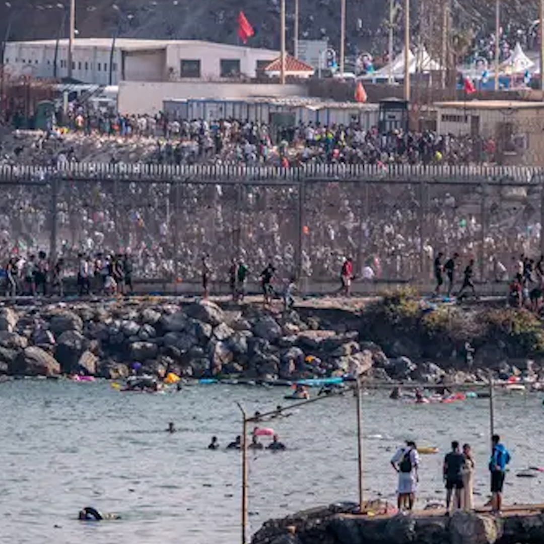 'That's what happens when you see footage like this - populists get really excited.' James O'Brien responds to the videos of a reported 49,000 migrants entering the Spanish territory of Ceuta from Morocco.
