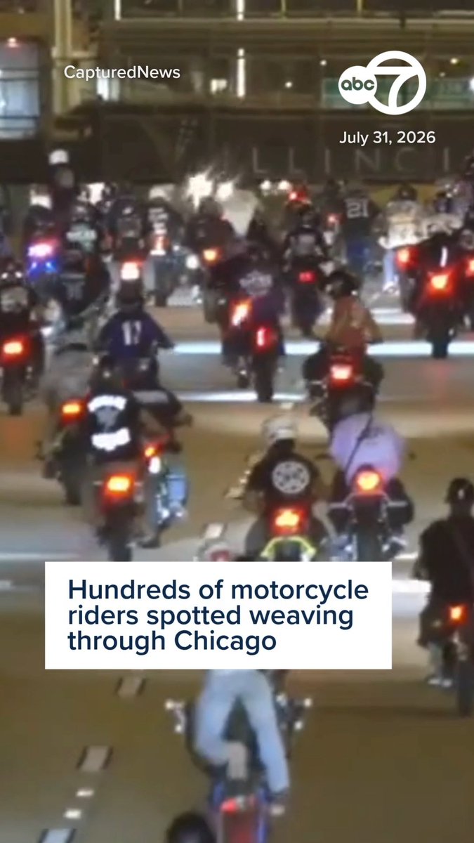 New video shows hundreds of motorcycles riding into the city on the Dan Ryan Expressway.