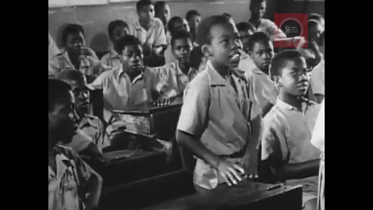 Achimota College, Gold Coast, 24 May 1956 — A young student asks Louis Armstrong how he became the world’s leading trumpeter during the jazz legend’s historic visit to the Gold Coast.