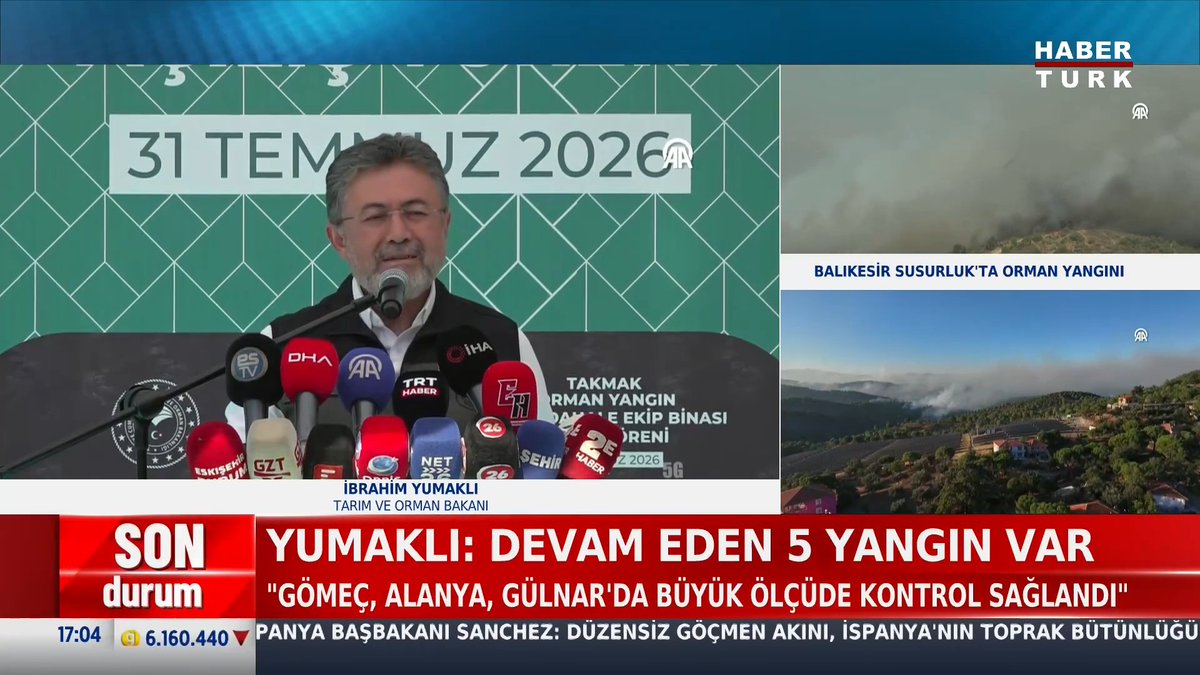 #SONDURUM - Yumaklı: Devam eden 5 yangın var ''Gömeç, Alanya, Gülnar'da büyük ölçüde kontrol sağlandı.''
