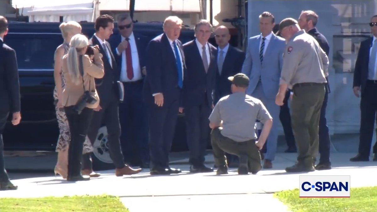 President Trump departs the White House en route to Camp David.