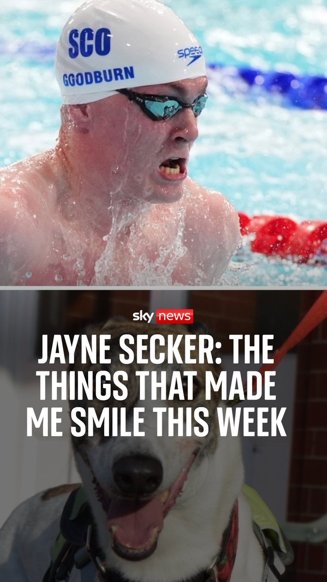 From the inspiring story of a Commonwealth swimmer to Danny the rescue dog - watch what made Sky News presenter JayneSeckerSky smile this week