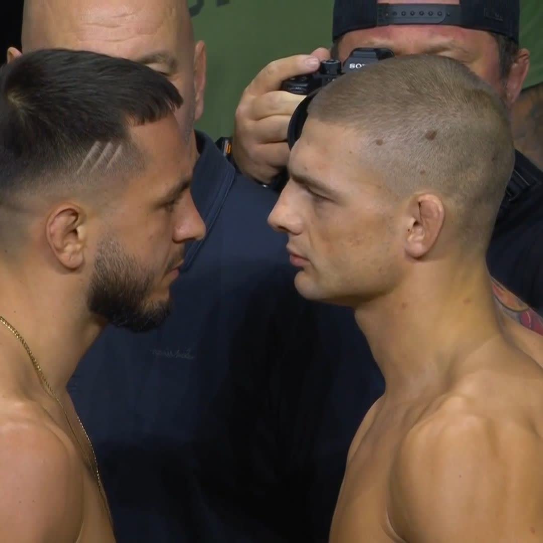 Le premier face-off de Noah Gugnon à l'UFC ! 🇫🇷 Il affronte Miloš Janičić 🇲🇪 demain à l'#UFCBelgrade.