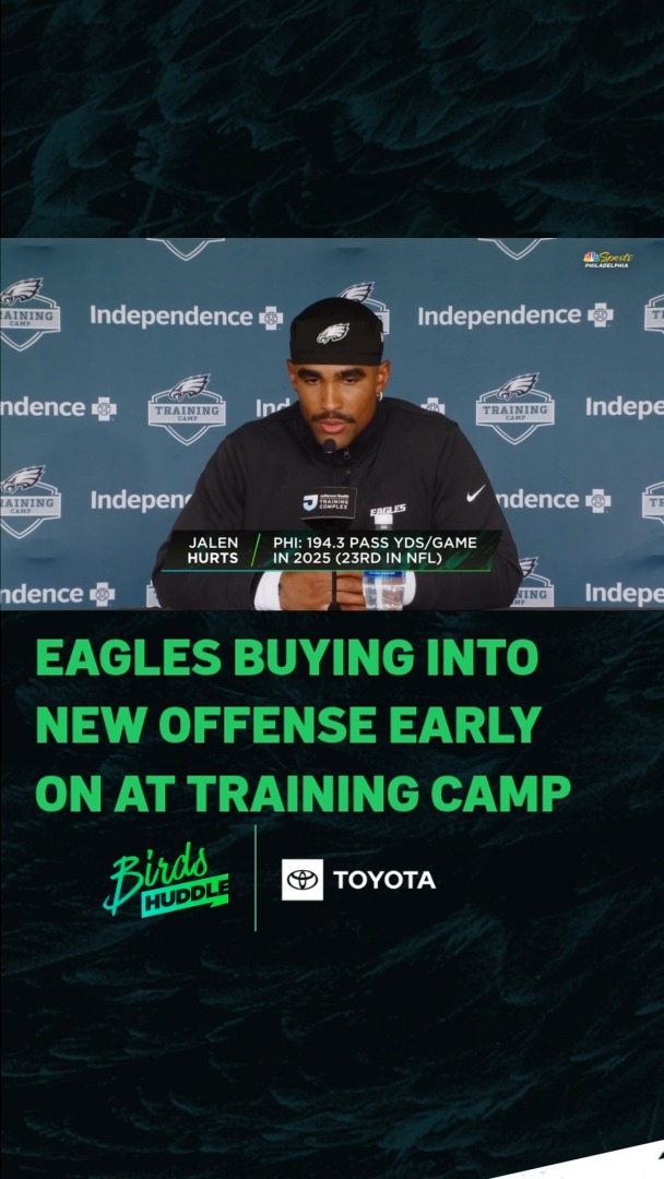 "My goal is always to get hip-to-hip with the coach" Sounds like the Eagles are buying in early to new offensive coordinator Sean Mannion's scheme. | Toyota USA